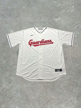 Nike Cleveland Guardians MLB Baseball Jersey Mens Size XL White/Red NWOT